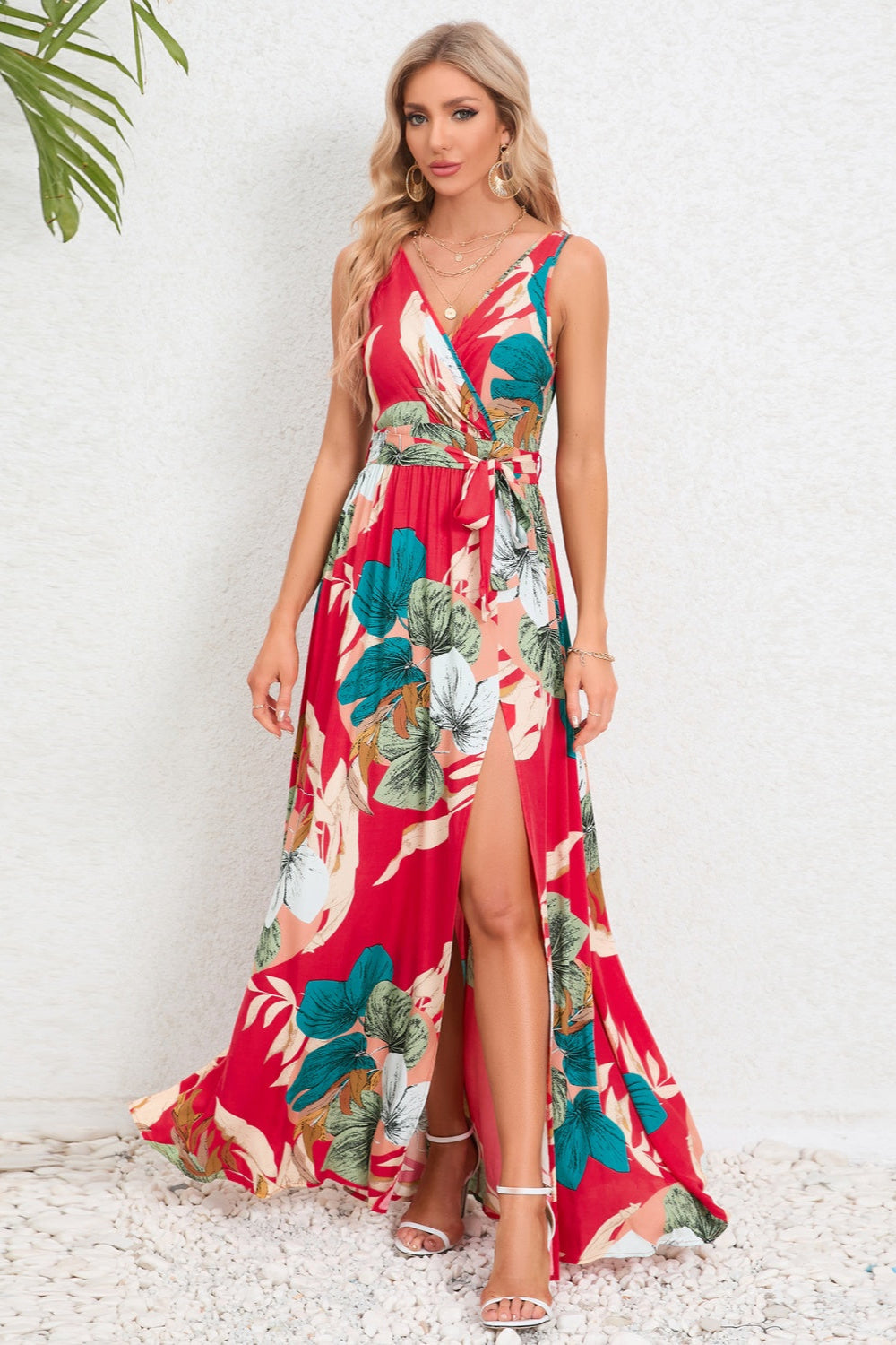 
                  
                    'ATHENA' Slit Tied Printed Surplice Dress
                  
                