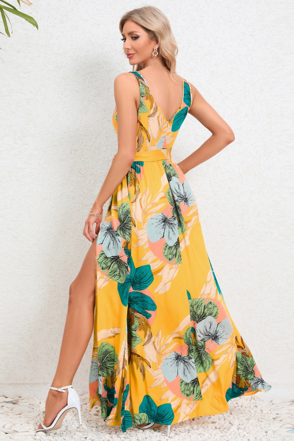 
                  
                    'ATHENA' Slit Tied Printed Surplice Dress
                  
                