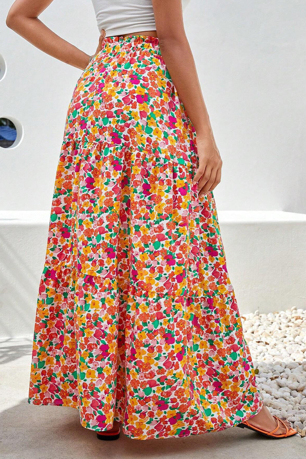 
                  
                    'CARRIE' Printed Elastic Waist Maxi Skirt
                  
                