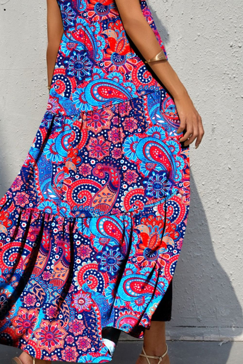 
                  
                    Tiered Printed V-Neck Sleeveless Dress
                  
                