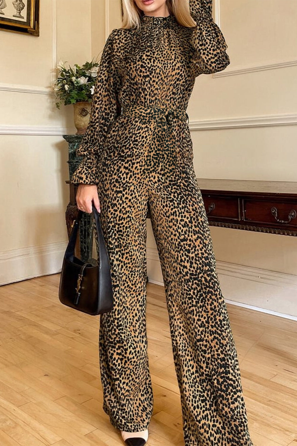 
                  
                    Leopard Flounce Sleeve Wide Leg Jumpsuit
                  
                