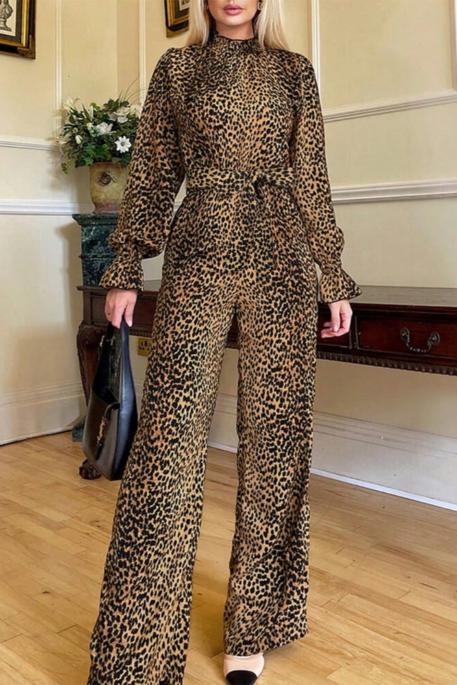 
                  
                    Leopard Flounce Sleeve Wide Leg Jumpsuit
                  
                