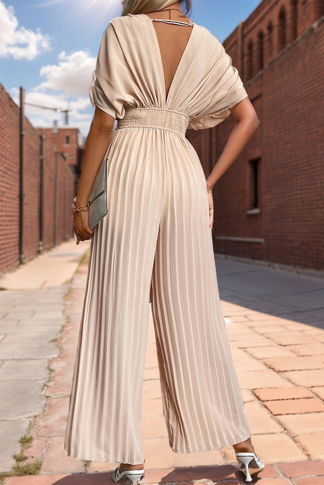 
                  
                    Perfee Pleated Short Sleeve Wide Leg Jumpsuit
                  
                