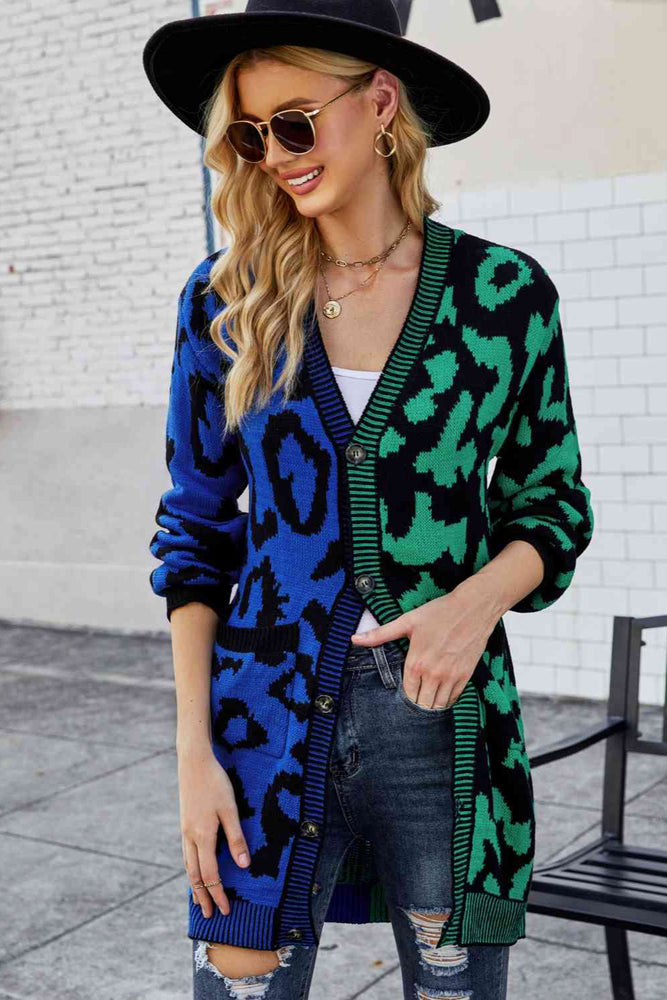 
                  
                    "Pris' Leopard Button Down Longline Cardigan
                  
                