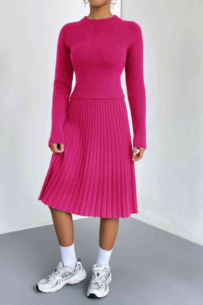 
                  
                    'Kyleigh' Rib-Knit Sweater and Skirt Set
                  
                