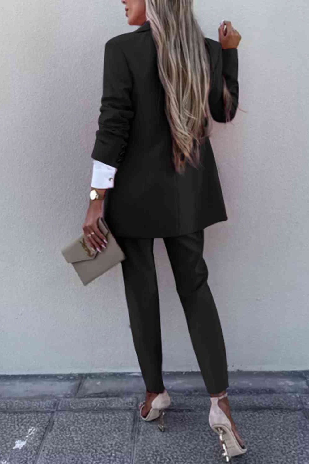 
                  
                    'Zellie'  Lapel Collar Long Sleeve Blazer and Pants Set
                  
                