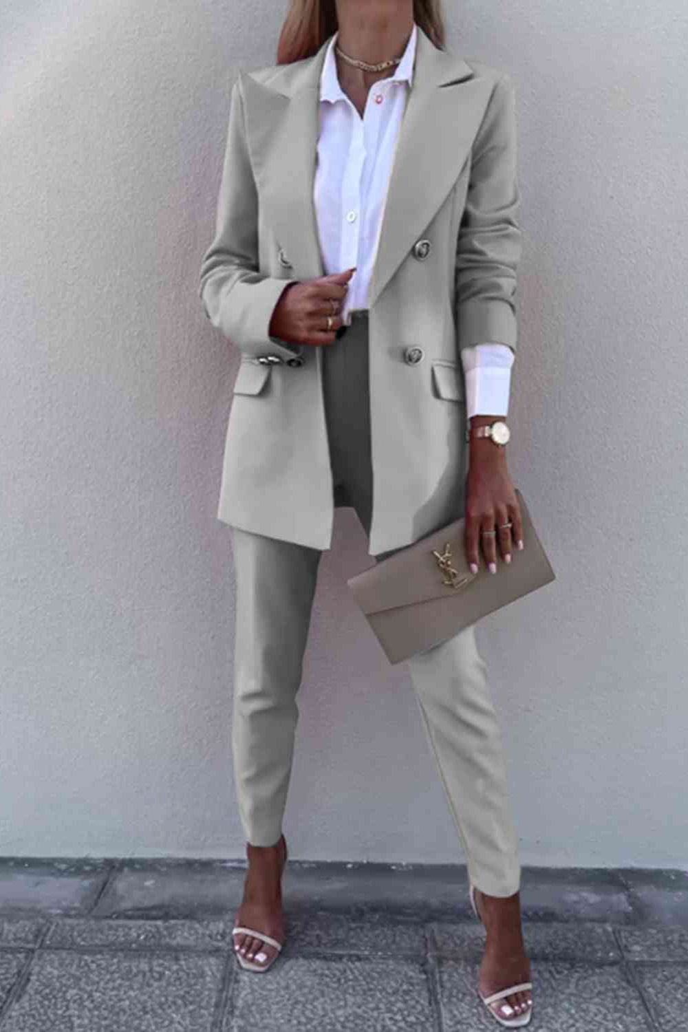 
                  
                    'Zellie'  Lapel Collar Long Sleeve Blazer and Pants Set
                  
                