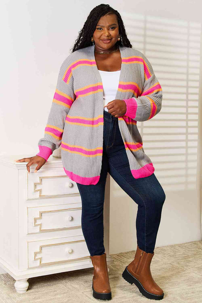 
                  
                    'Deanna' Woven Right Ribbed Long Sleeve Cardigan
                  
                