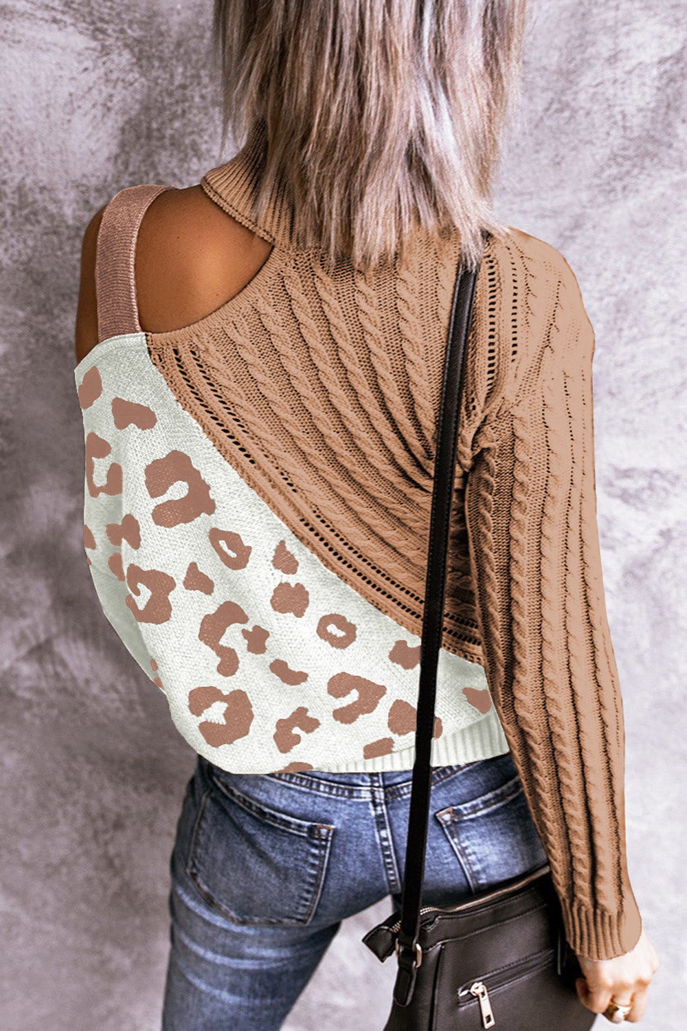 
                  
                    'Dominque' Leopard  Block Turtleneck Sweater
                  
                