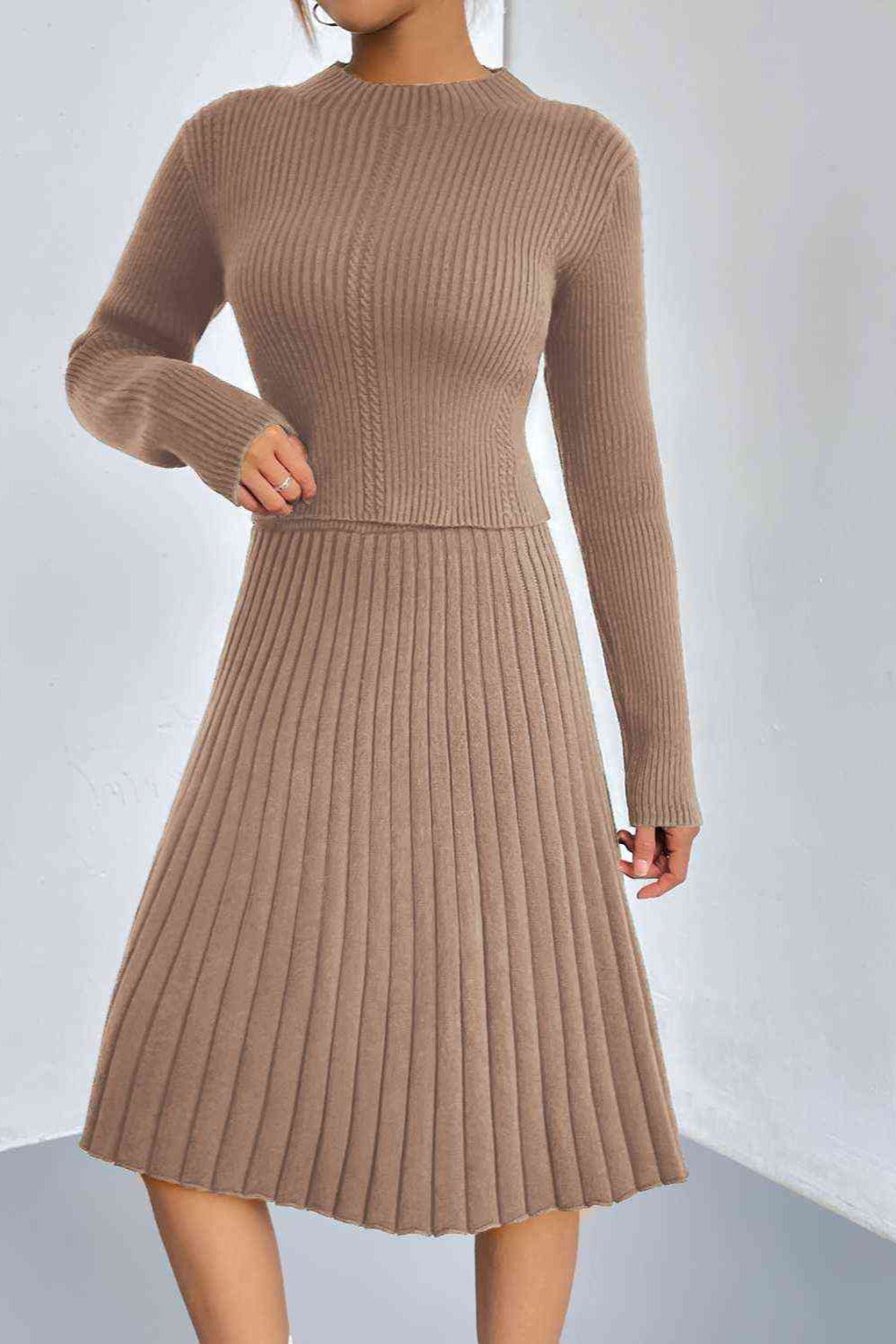 
                  
                    'Kyleigh' Rib-Knit Sweater and Skirt Set
                  
                