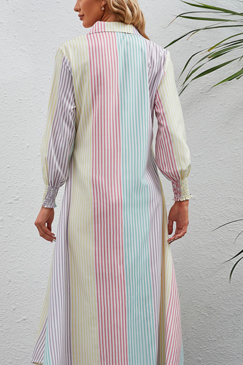 
                  
                    'Penny' Rainbow Stripe Button-Up Maxi Shirt Dress
                  
                