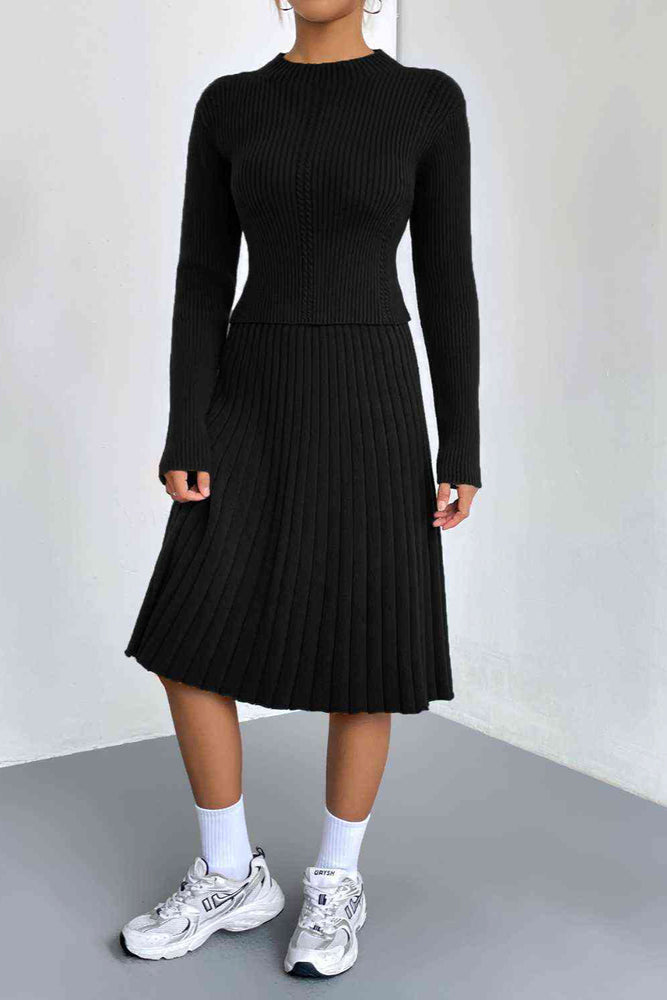 
                  
                    'Kyleigh' Rib-Knit Sweater and Skirt Set
                  
                