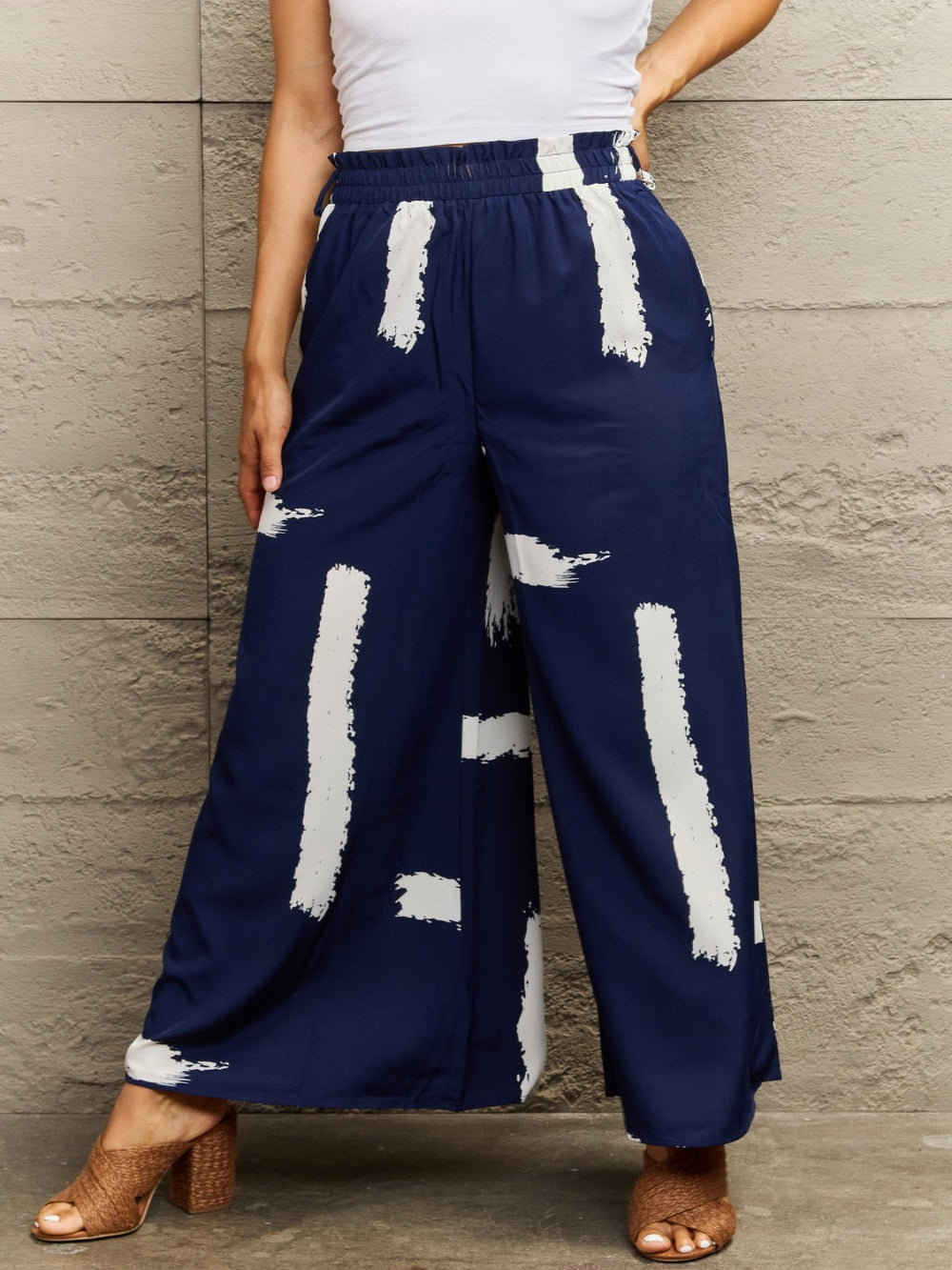 'Marisa' Printed Wide Leg Long Pants