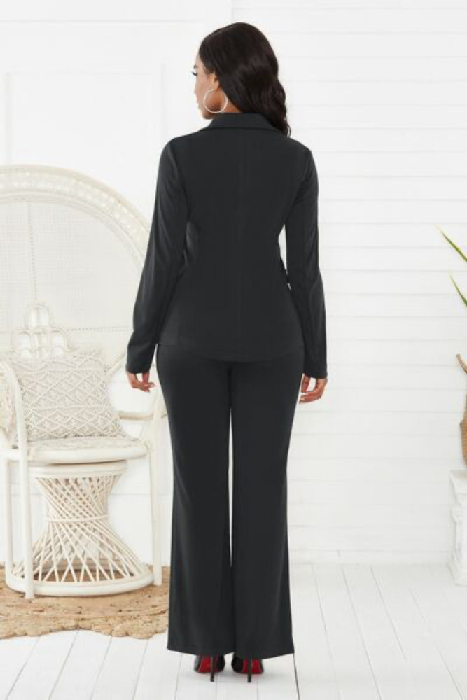 
                  
                    'Jovy' Lapel Collar Long Sleeve Blazer and Pants Set
                  
                