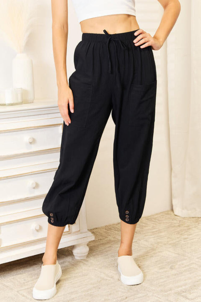 
                  
                    'Norma' Double Take Decorative Button Cropped Pants
                  
                