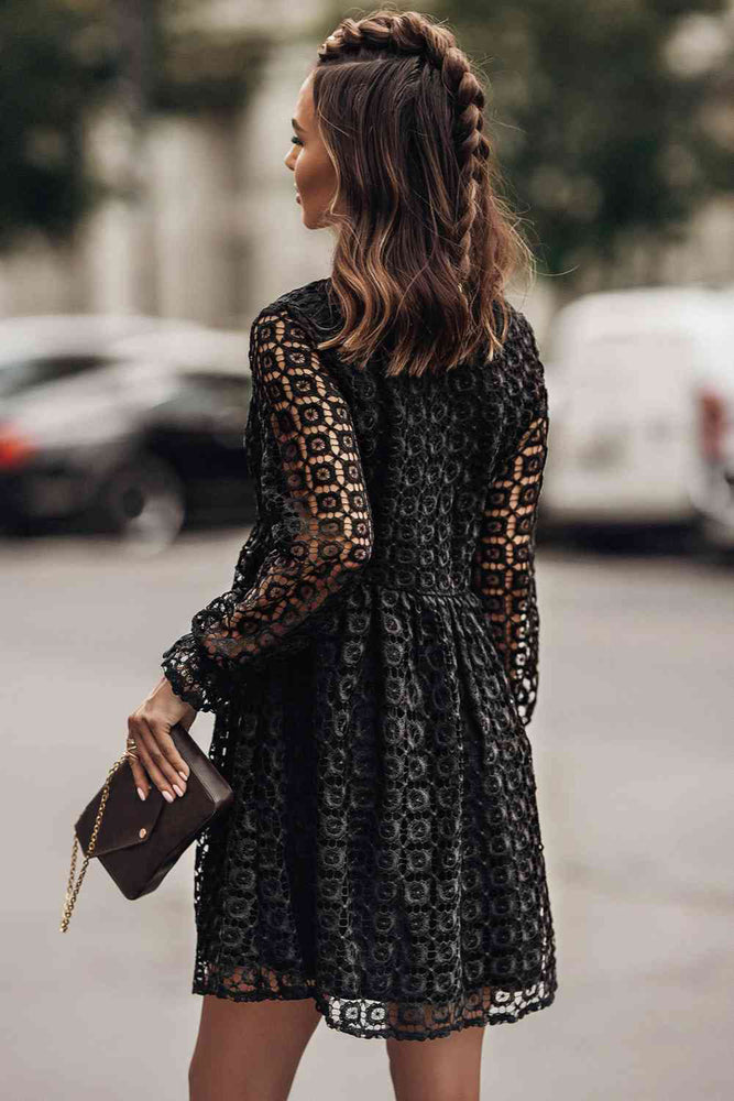 
                  
                    'LIV' Buttoned Empire Waist Lace Dress
                  
                