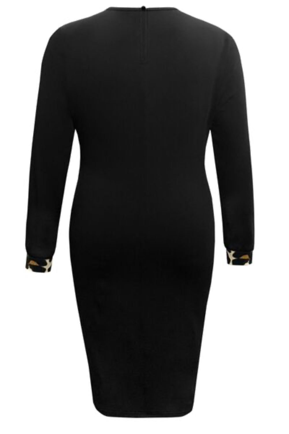 
                  
                    'Willow' Plus Size Leopard Round Neck Long Sleeve Dress
                  
                