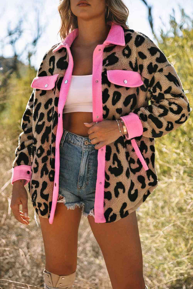 
                  
                    'Julia' Leopard Contrast Teddy Shacket with Pockets
                  
                