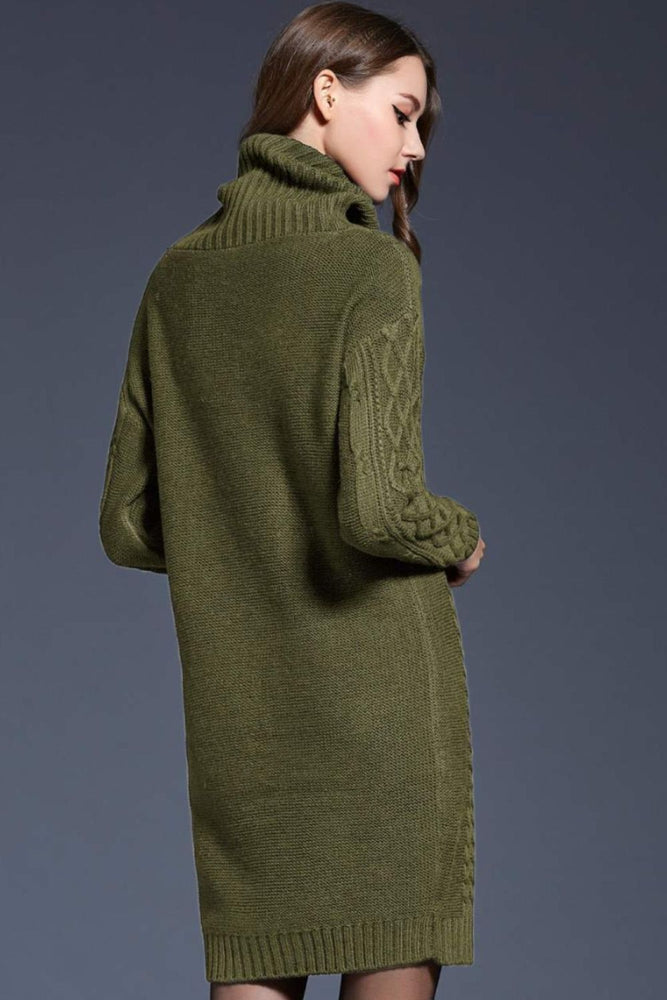 
                  
                    'Melody' Mixed Knit Cowl Neck Dropped Shoulder Sweater Dress
                  
                