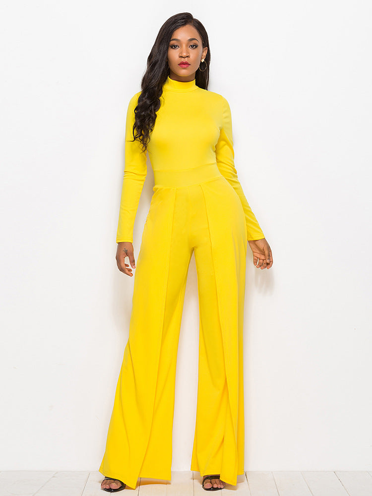 
                  
                    'Savannah' Long Sleeve Mock Neck Wide Leg Jumpsuit
                  
                