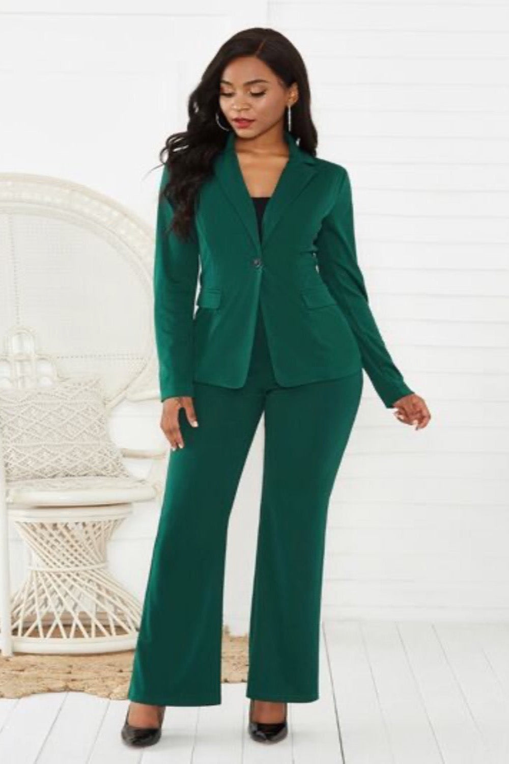 'Jovy' Lapel Collar Long Sleeve Blazer and Pants Set