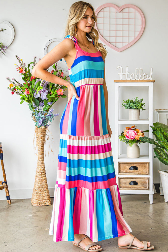 
                  
                    'Flurty' Striped Sleeveless Maxi Dress
                  
                