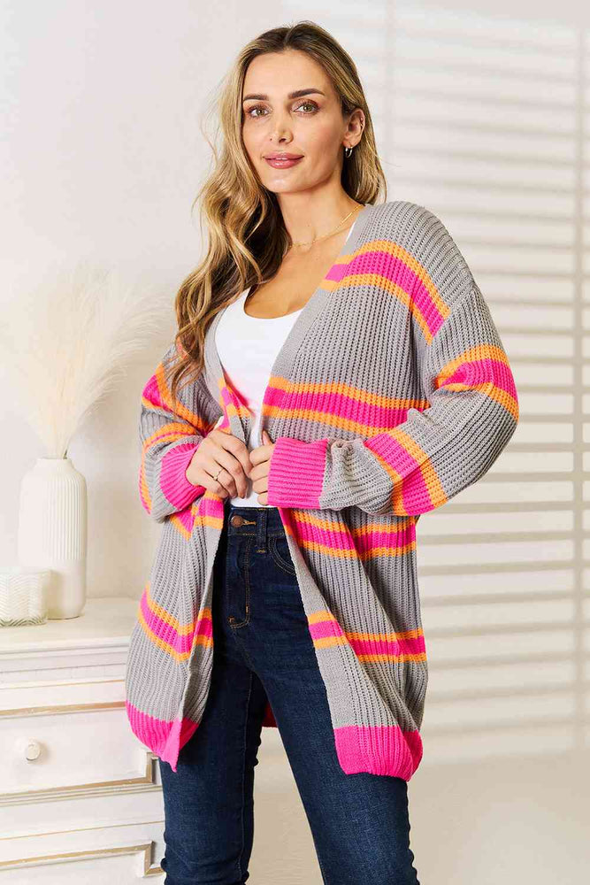 
                  
                    'Deanna' Woven Right Ribbed Long Sleeve Cardigan
                  
                