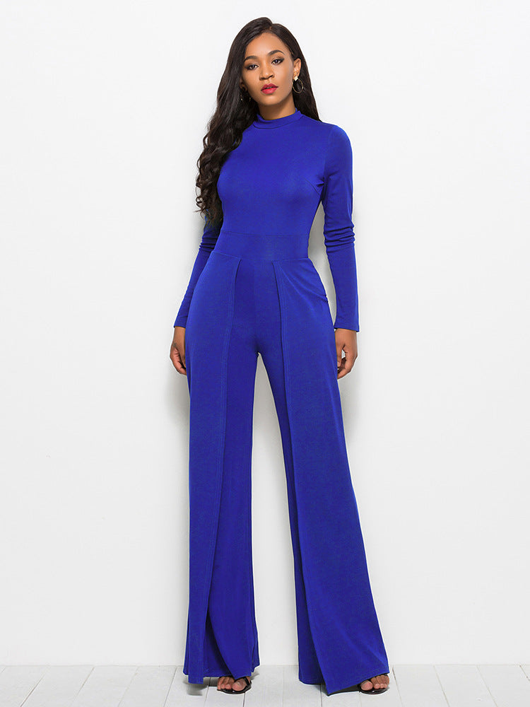 
                  
                    'Savannah' Long Sleeve Mock Neck Wide Leg Jumpsuit
                  
                