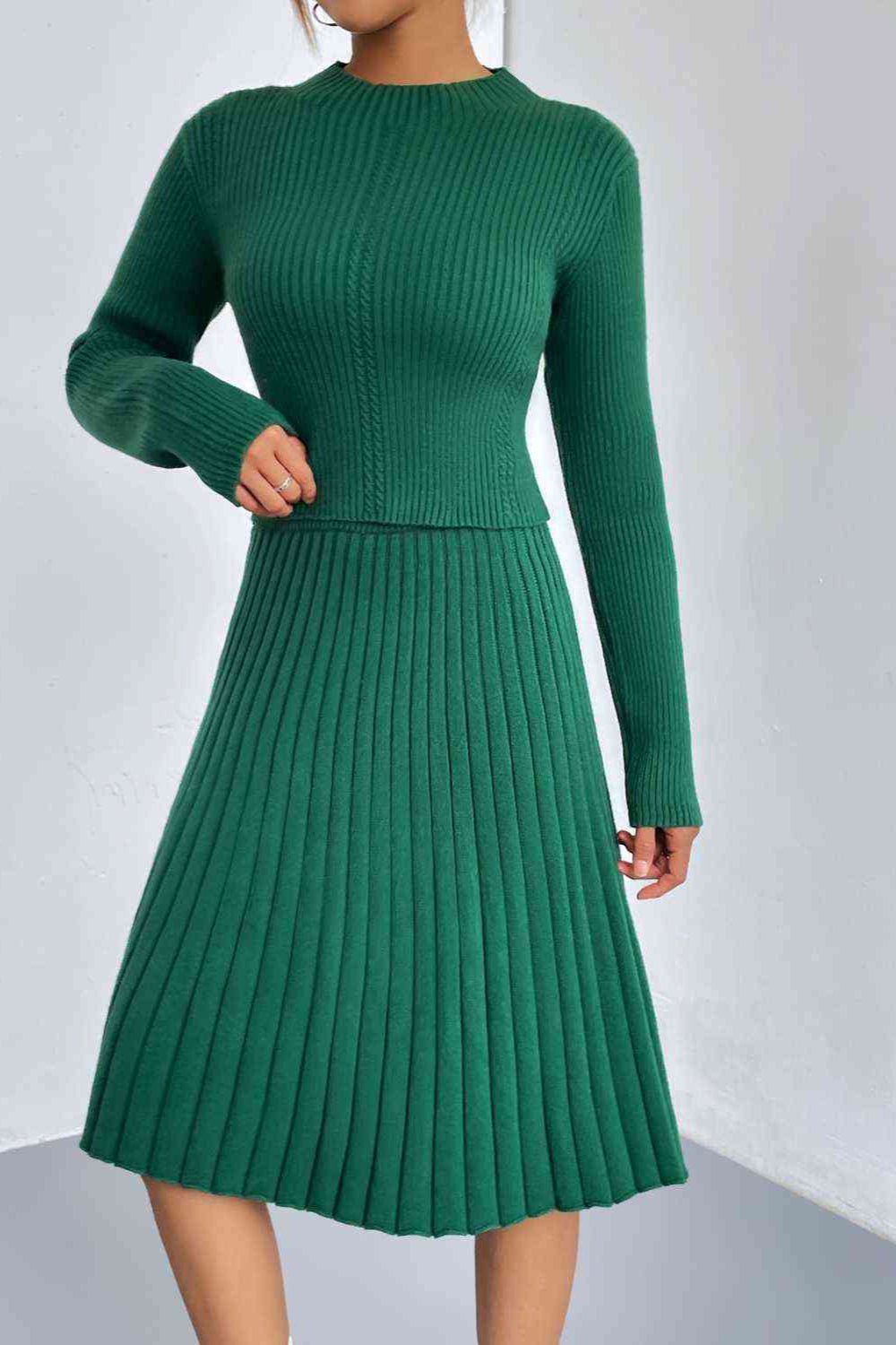 
                  
                    'Kyleigh' Rib-Knit Sweater and Skirt Set
                  
                