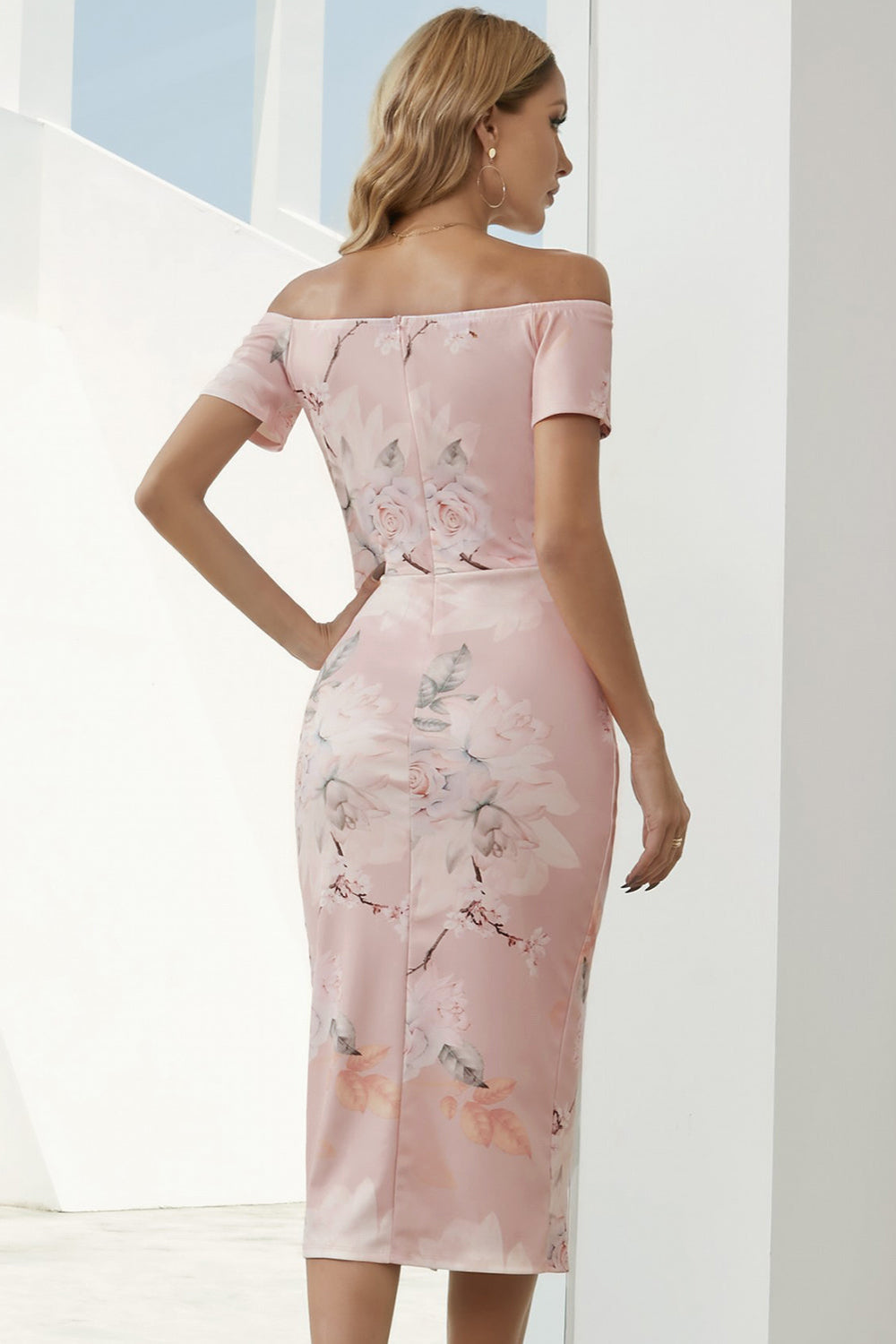 
                  
                    'Nicole' Printed Off-Shoulder Split Dress
                  
                