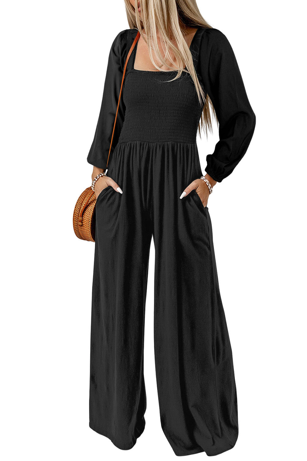 
                  
                    'Peggy' Square Neck Raglan Sleeve Jumpsuit with Pocket
                  
                