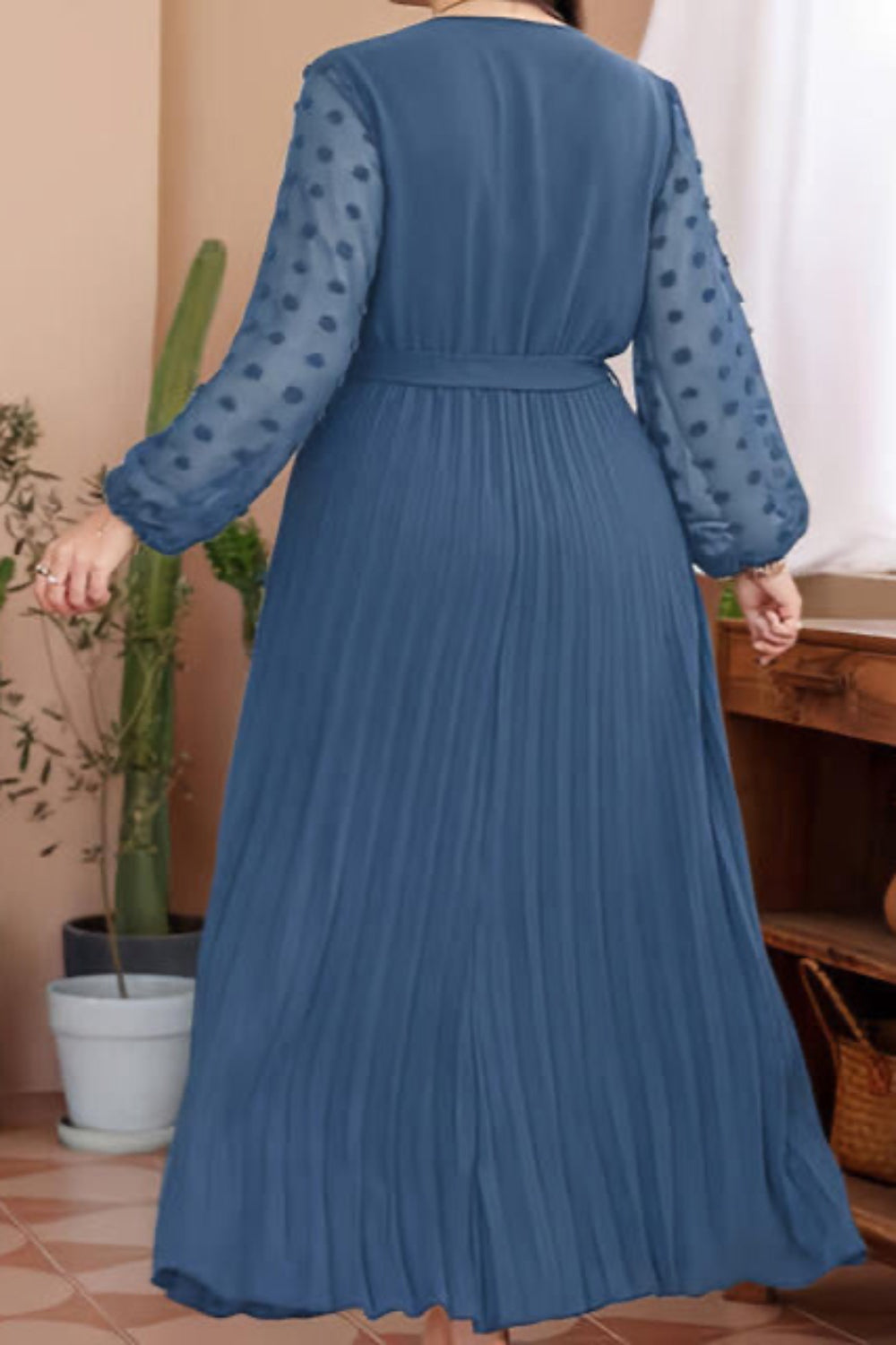 
                  
                    'Tara' Plus Size Swiss Dot Tie Waist Maxi Dress
                  
                