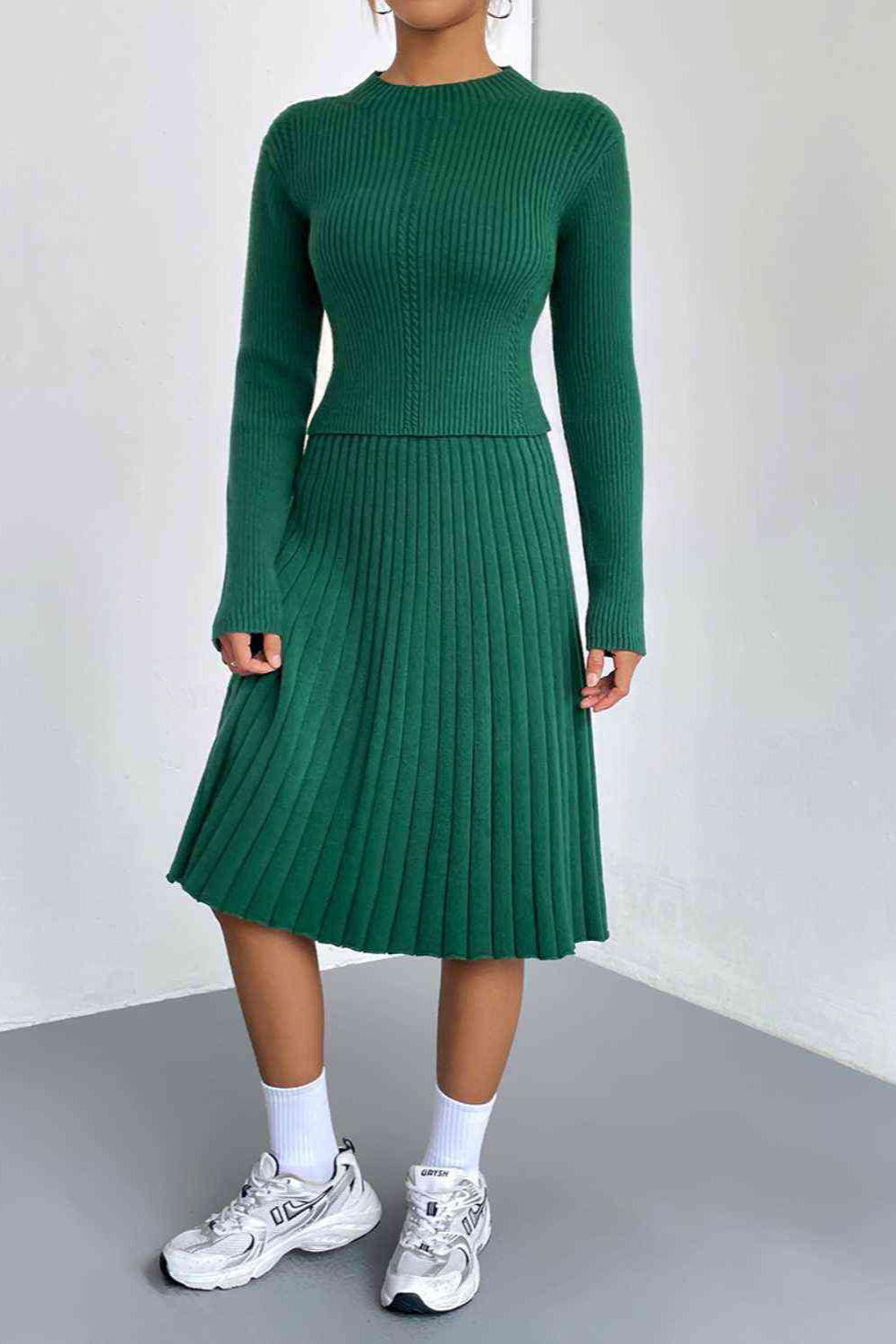 
                  
                    'Kyleigh' Rib-Knit Sweater and Skirt Set
                  
                