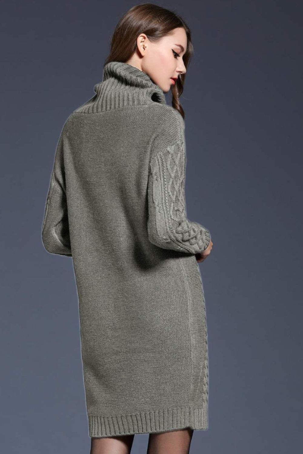 
                  
                    'Melody' Mixed Knit Cowl Neck Dropped Shoulder Sweater Dress
                  
                