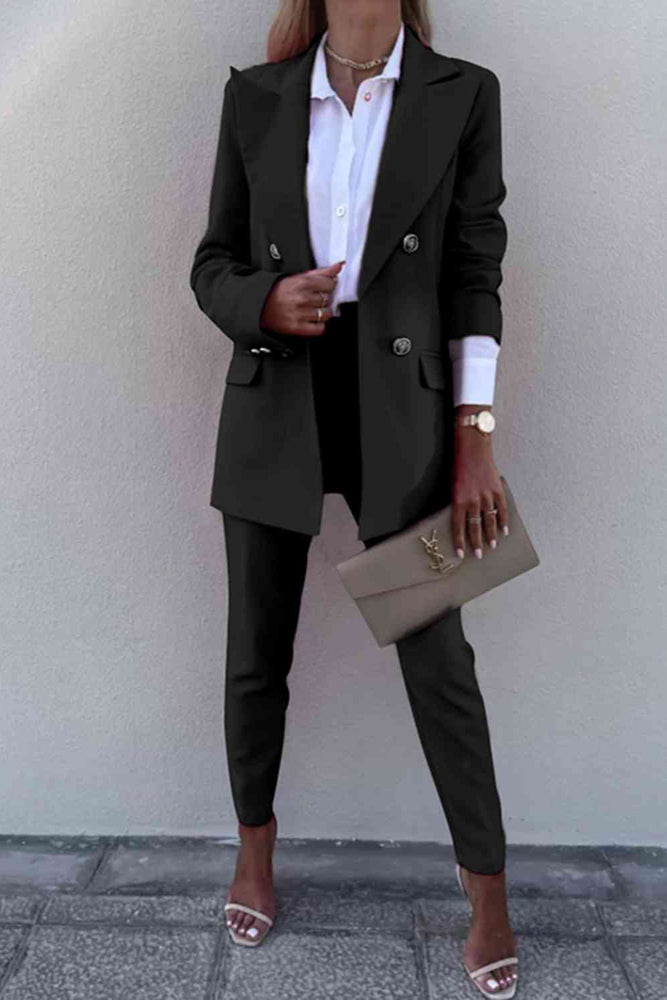 
                  
                    'Zellie'  Lapel Collar Long Sleeve Blazer and Pants Set
                  
                