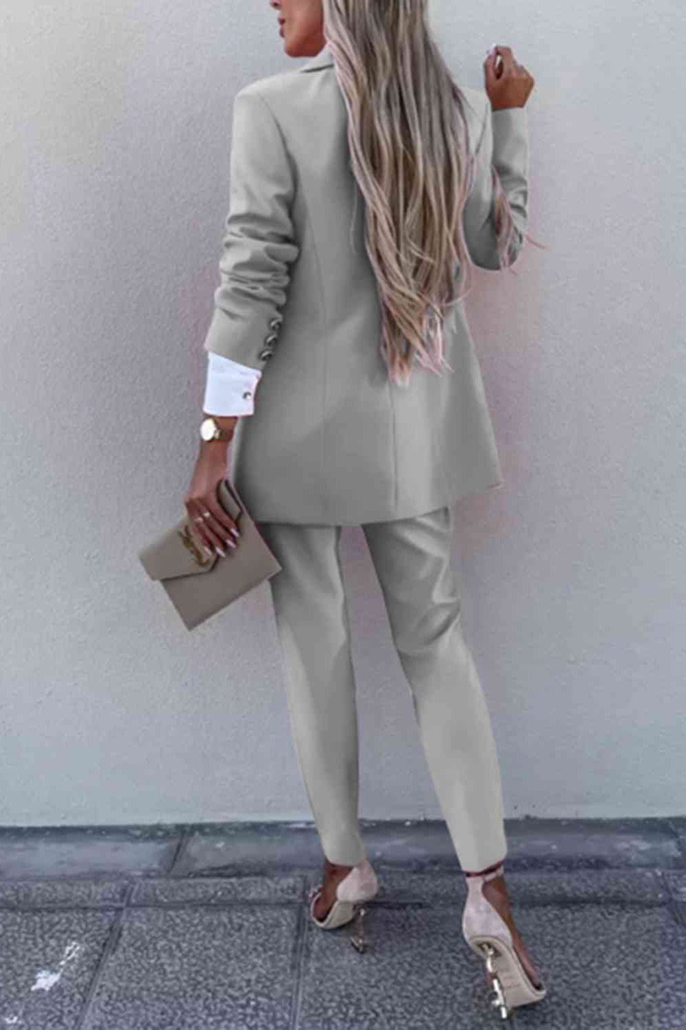 
                  
                    'Zellie'  Lapel Collar Long Sleeve Blazer and Pants Set
                  
                