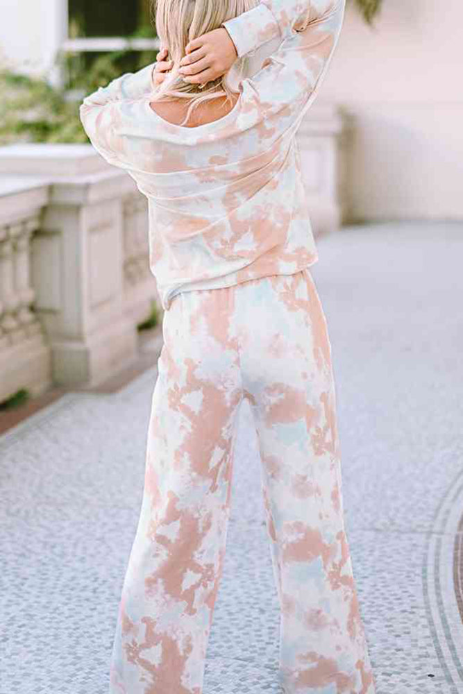 
                  
                    Printed Long Sleeve Top and Wide Leg Pants Lounge Set
                  
                